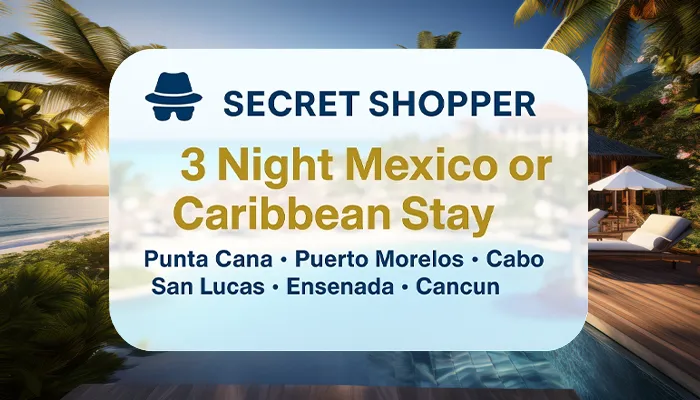 Tropical Caribbean beach with palm trees